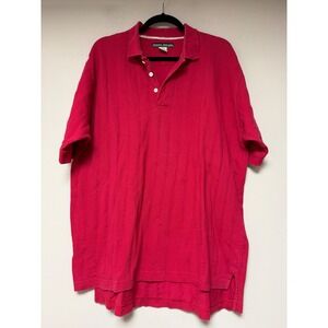 PIVOT RULES Mens Red Striped Short Sleeve Polo Shirt XL 100%‎ Cotton Casual Golf